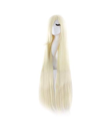 MapofBeauty 40" Anime Costume Long Straight Cosplay Wig Party Wig (Light Blonde)