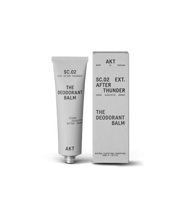 AKT THE DEODORANT BALM. Award winning multi-use natural deodorant. Plastic Free. Gender Free. Aluminium Free. 100% effective 1 tube lasts up to 3 months. SC.02 AFTER THUNDER. 1.7 Ounce SC.02 AFTER THUNDER: Cedar Eucalyptus Orange