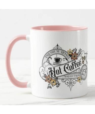 Vixar Hot Coffee Premium Roast Served Fresh Coloured Mug Cup Gift Birthday Work Office Christmas Tea Coffee (Pink) - Buy Online on GoSupps.com
