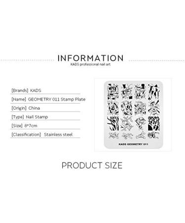 KADS Nail Art Stamping plate Nail Template Nail Art Design Tool Nail DIY Design Image Plate (GE011) - Buy Online on GoSupps.com