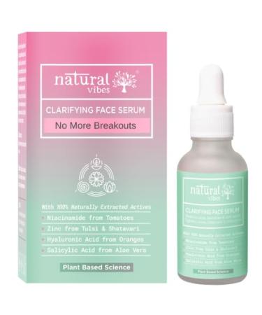 Natural Vibes Clarifying Face Serum | For Clear Skin | Hydrate & Moisturise | Oil Balancing | Glow | 30 ml | Men & Women