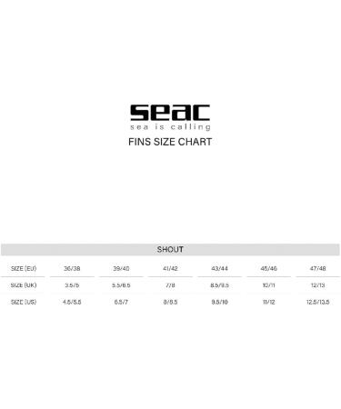 SEAC Shout Adult Long Fins 9.5-10 Black - For Scuba Diving, Freediving & Spearfishing - Buy Online on GoSupps.com