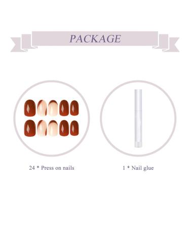 BABALAL Medium Brown Acrylic Swirl Press on Nails - Oval Glossy Fake Nails for Women and Girls | NAILA01 - Buy Online on GoSupps.com