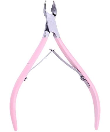 Wohlstand Cuticle Forceps Carbon Steel Tweezers For Cuticles Single Spring 6 mm Tip Pink - Buy Online on GoSupps.com