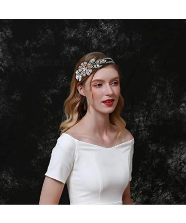 4 Piece Flower Rhinestone Headband Set for Women and Girls - Crystal Beaded Hairbands in Gray Purple - Non-Slip Double Row Design - Buy Online on GoSupps.com