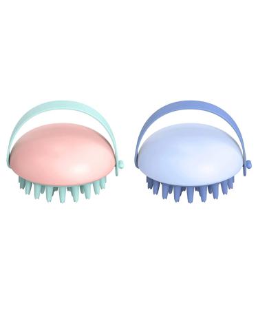 Ikaar 2 pieces of scalp massage brush shampoo hair brush for peeling and head massage silicone comb for wet and dry use for at home adult children's pet animals
