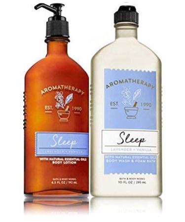 Bath & Body Works Aromatherapy Sleep - Lavender + Vanilla Body Lotion  6.5 Fl Oz + Body Wash & Foam Bath  10 Fl Oz - Buy Online on GoSupps.com