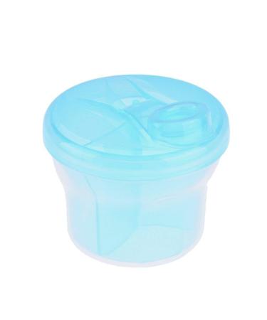 Non-Spill Rotating Milk Powder Formula Dispenser Portable Outdoor Food Container 3 Compartments Storage Feeding Infant Newborn Snack Box (Blue)