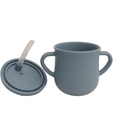 Silicone Sippy Cup for Toddler | Soft Straw Trainer Cup | Handles & Lids | 6 oz Blue - Buy Online on GoSupps.com