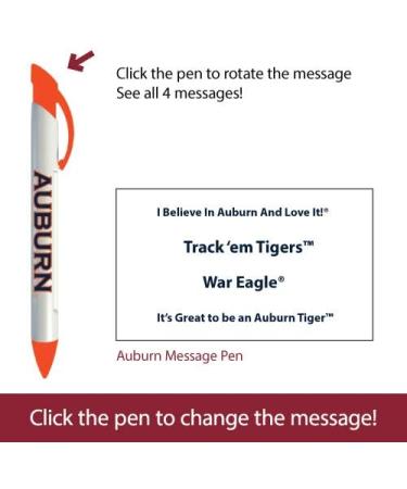 Greeting Pen Auburn University Tigers Rotating Message Pens - 4 Pack | Officially Licensed Collegiate Product - Buy Online on GoSupps.com