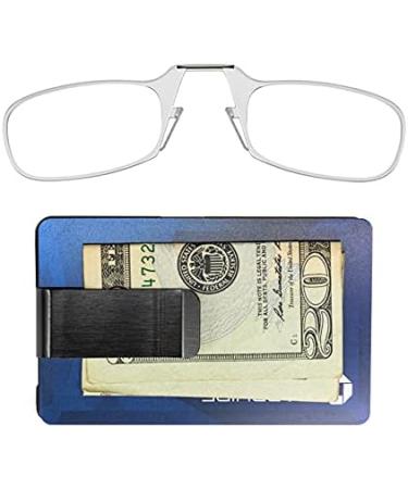 ThinOptics Stainless Steel Slim Wallet with Reading Glasses - Rectangular Black & Clear - International Shipping Available - Buy Online on GoSupps.com
