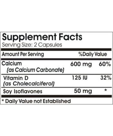 Calcium Carbonate 600mg with Vitamin D & Soy Isoflavone | 200 Capsules - No Additives | Naturetition Supplements - Buy Online on GoSupps.com
