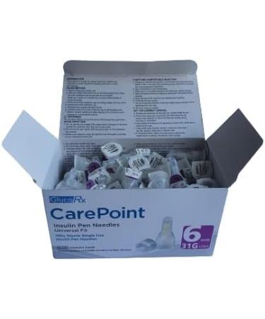 Carepoint Diabetic Insulin Pen Tips 31G x 6 mm (100 Pcs/Box) - GlucoRX + Free Travel Bag - Buy Online on GoSupps.com