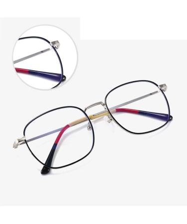 LTSrll Oversized Metal Reading Glasses | Stylish Square Blue Light Blocking | Anti-Glare Filter | Black-Golden +200 - Buy Online on GoSupps.com