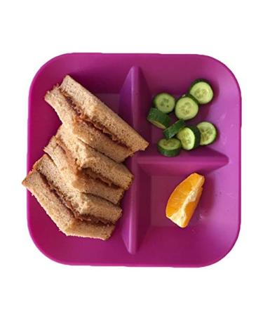 Kiddiebites Silicone Plates for Babies & Kids | Made in USA | BPA-Free | Divided Placemat Set | Plum 2 Pack - Buy Online on GoSupps.com