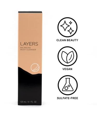 LAYERS Balancing Milky Cleanser | Probiotic Clean Beauty | Sulfate-Free Cruelty-Free | Hydrate & Nourish | 4.1oz - Lift Away Dirt & Makeup for Radiant Skin - Buy Online on GoSupps.com