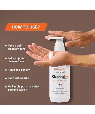 N.OU RRI R Gentle Skin Cleanser | 200 ML | All Skin Types | Allantoin & Colloidal Oatmeal | Soap-Free Face Wash for Sensitive Skin - Buy Online on GoSupps.com