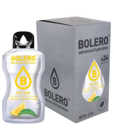 ICE TEA LEMON Bolero 24x3g | Sugar Free Juice Powder, Sweetened with Stevia + Vitamin C | for Kids & Sports | Gluten Free, Ve