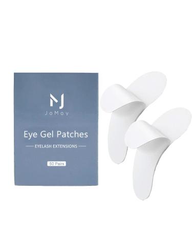 JOMAY Eyelash Extension Gel Pads Patches Kit 50 Pairs Canthus Bifurcation Design Under Eye Pads for Eyelash Grafting(White)