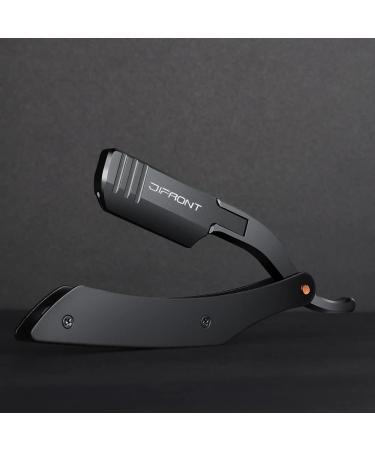 Barber Straight Razor Set with 20 Stainless Steel Blades | Professional Men's Manual Shaver for Close Shaving | Aluminum Handle | Portable Kit - Buy Online on GoSupps.com