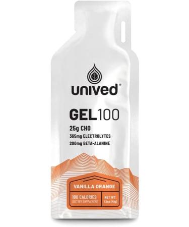 Unived Gel 100 - Vegan Energy Gel for Runners & Cyclists - 100kcal Vanilla Orange - Pack of 6 | Best for Endurance Athletes - Buy Online on GoSupps.com