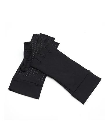 Copper Compression Arthritis Gloves - Pain Relief for Rheumatoid & Osteoarthritis - Wrist Support - Fingerless Design for Carpal Tunnel - 1 Pair (Small) - Buy Online on GoSupps.com