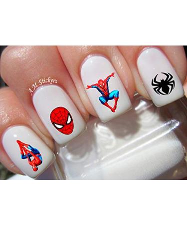 Spider Man Water Nail Art Transfers Stickers Decals - Set of 66 - A1272