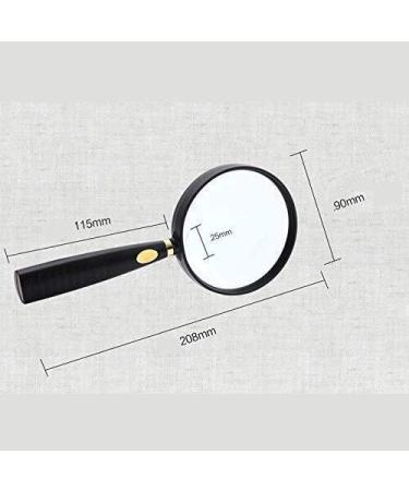 Magnifying Glasses Educational Hobby Magnifiers Handheld Magnifying Glass for The Elderly Hd High-Power Optical Lens Reading 90Mm Large Lens Containing Fluffy Mirror Bag and Wipe Comfortable - Buy Online on GoSupps.com