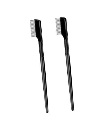 FOMIYES 2pcs Eyebrow Comb Stainless Steel Eyebrow Brush Mascara with Comb Applicator Lash Extension Tools Tool Steel Needle Eyelash Brow Comb Brow Makeup Brush Plastic Make up Set