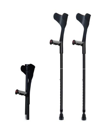 Adult Forearm Cane Half Cuff Elbow Crutches Lightweight Telescopic Folding Arm Crutch for Medical Rehabilitation 10 Height Adjustable (Color : Black Size : 2pcs) Warm Life
