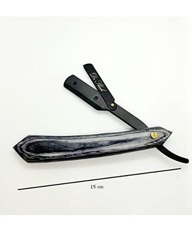 Premium Grey Wood Razor with 100 Derby Blades & Leather Pouch | Men's Barber Razor Set - Buy Online on GoSupps.com