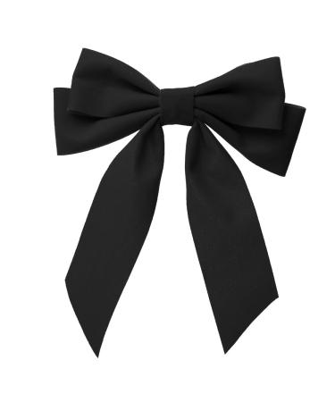 Generic Set of 2 Hair Bow Clips in Black Velvet Set of Clips for Girls Boys and Adults