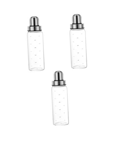BESTonZON 3 Pcs Lecythus Salad Oil Dispenser Oil Bottle Pourer Vinegar Container Ketchup Bottle Olive Oil Dispenser Syrup Bottles Sauce Dispenser Bbq Oil Bottle Soybean Paste Leakproof Glass 6X20CMx3pcs As Shownx3pcs