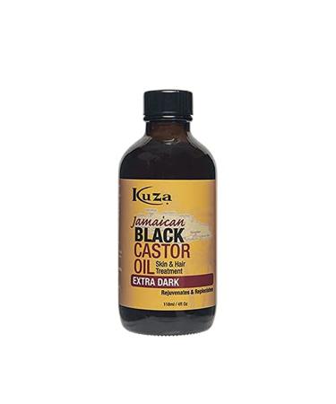 Kuza Jamaican Black Castor Oil  Extra Dark - For Hair & Skin - 4oz. - Rejuvenate  Moisturize  Strengthen & Protect