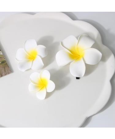 hgnxa Realistic Plumeria Flower Hairpin Elegant Wedding Hairclip Sweet Duckbill Clip Side Pin Nonslip Barrettes for Hair Shape - Buy Online on GoSupps.com