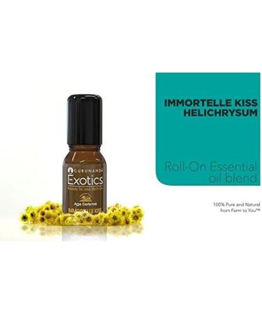 GuruNanda Helichrysum Essential Oil Roll-On - Immortelle - 100% Therapeutic Grade - 10ml - Shop Internationally - Buy Online on GoSupps.com