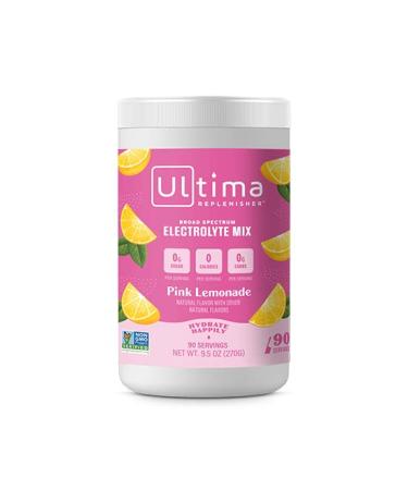 Ultima Replenisher Hydrating Electrolyte Powder, Pink Lemonade, 90 Serving Canister - Sugar Free, 0 Calories, 0 Carbs - Gluten-Free, Keto, Non-GMO with Magnesium, Potassium, Calcium