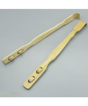 Premium Bamboo Back Scratcher & Massager with 2 Rollers for Neck Legs & Feet - International Shipping Available - Buy Online on GoSupps.com