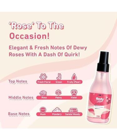 BodyLovin' Feelin' So Rose Body Mist | Long Lasting Floral Fragrance For Women With Fresh Floral Rose & Musk | High On Fun | Travel-Friendly Perfume Body Spray 150 ml - Buy Online on GoSupps.com