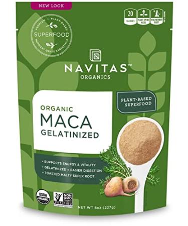 Navitas Organics Maca Gelatinized Powder, 8 oz. Bag, 45 Servings — Organic, Non-GMO, Gluten-Free, 12-003 Gelattinized Powder 8 Ounce (Pack of 1)