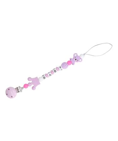 Clip Holder Teething Toy - Washable Cartoon Silicone Clip for Toddlers - Purple Shower Gift - Buy Online on GoSupps.com