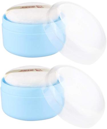 Heallily Baby Powder Puff Box with Powder Puff - Sky Blue | Baby Care Face/Body Powder Container for Home & Travel Use - Buy Online on GoSupps.com