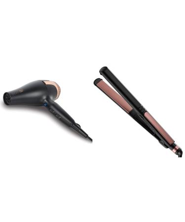InfinitiPro by Conair 251NC Full Size Black & Rose Gold Dryer With Rose Gold 1-inch Ceramic Straightener CS810RGXC