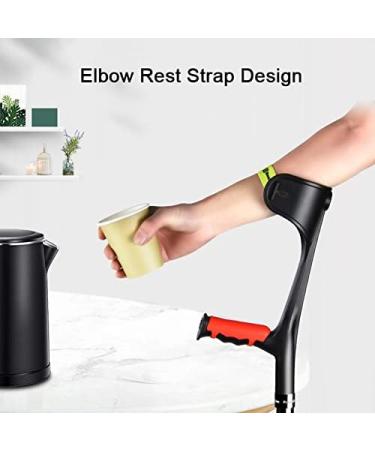 Crutches 2 Units Foldable Forearm Adjustable Height Ergonomic Aluminum Elbow Crutch with Reflectors and Elbow Rest Straps for Injury or Surgery Support(Supports up to 100kg) (Color : Silver) - Buy Online on GoSupps.com