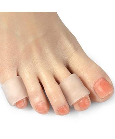 DYKOOK Pinky Gel Toe Protectors 10 Pcs Silicone Small Toe Sleeves Tubes Toe Caps Pads Great for Bunion Blisters  Corns  Hammer Toes  Toenails Loss  Friction Pain Relief Women Men Thin-clear