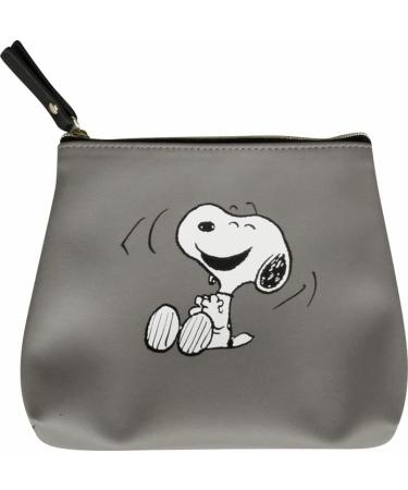 Capelli New York Peanuts Cosmetic Bag Snoopy Small Grey Pouch Beautybag