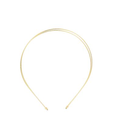 Minkissy 4 pieces Metal Double Terris Bands Double thin hair band Elastic metal hair band hair chicken wedding diy craft accessories for women girls (golden)