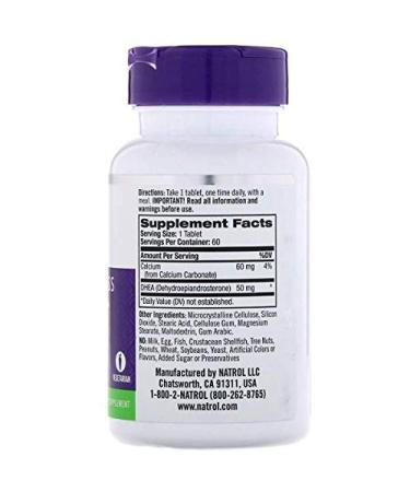 DHEA 50mg Tablets - 60 Count | Natrol | Boost Energy & Vitality - Buy Online on GoSupps.com