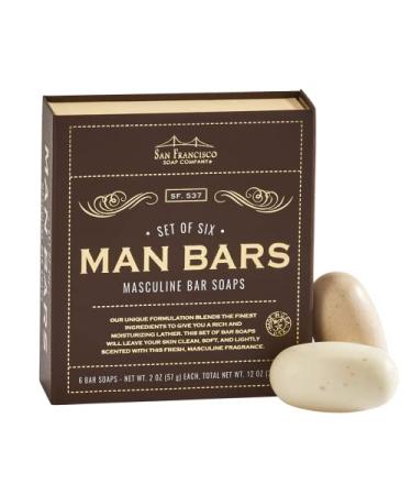 San Francisco Soap Men Soap Gift Set | 6 Piece Man Bar Gift Set Natural Manly Fragranced 2 Ounce (Pack of 6) - Buy Online on GoSupps.com