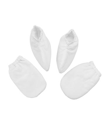 2paires De Paraffine Pour Bain De Cire Housse Isolante De Spa Pour Mains Et Lot De Blancs